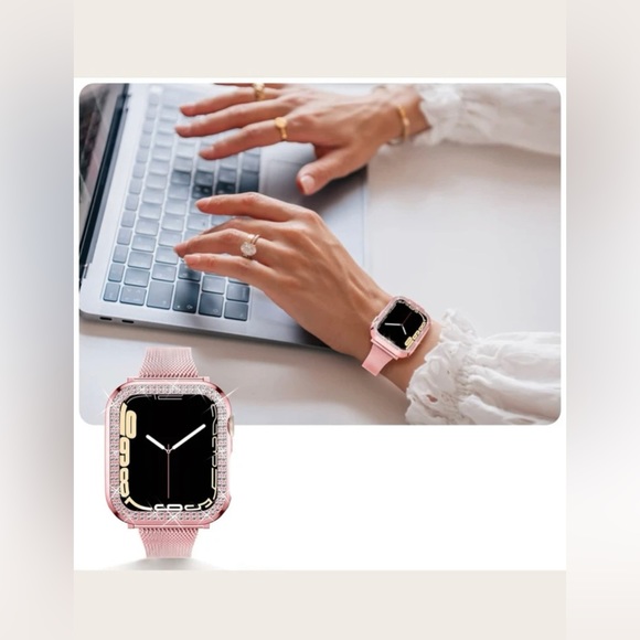 Rhinestone Case With Magnetic Watchband For Apple Watch - Picture 3 of 6